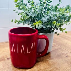Rae Dunn Red 'Fa La La!' Holiday Ceramic Mug